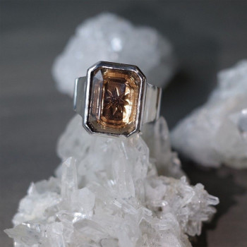 smoky quartz signature ring