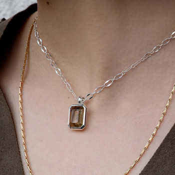 smoky quartz signature pendant