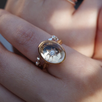 crystal cabochon signature ring