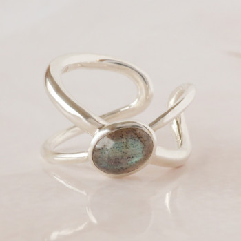 labradorite cabochon cross ring