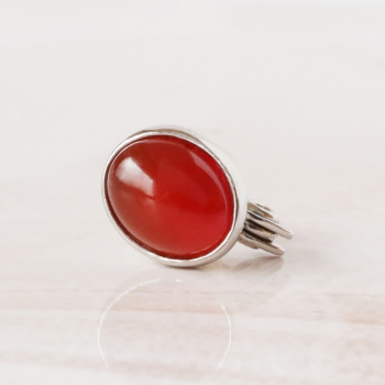 carnelian cabochon earring