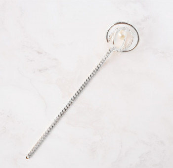 planet pearl chain earcuff