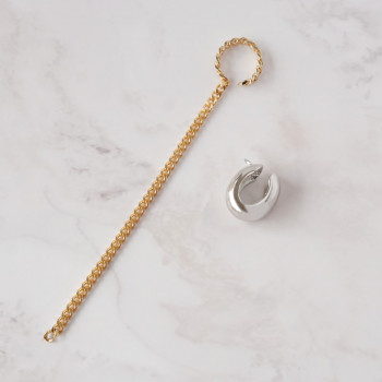 2way macaroni chain earcuff